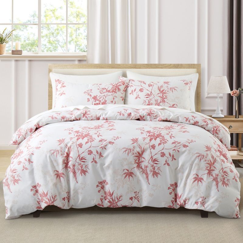Red Branch Quilt Cover Plant Garden Three Piece Set_voghion.com