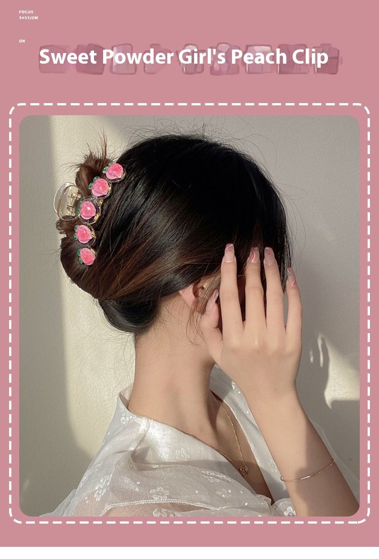 Noua agrafa transparenta de prindere piersici roz fata moale fata dulce japoneza agrafa de par rechin accesorii pentru par cochilii_voghion.com