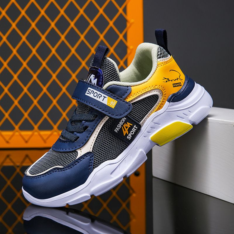 Scarpe da ginnastica sportive per bambini, scarpe da corsa casual in pelle e rete, nuove_voghion.com