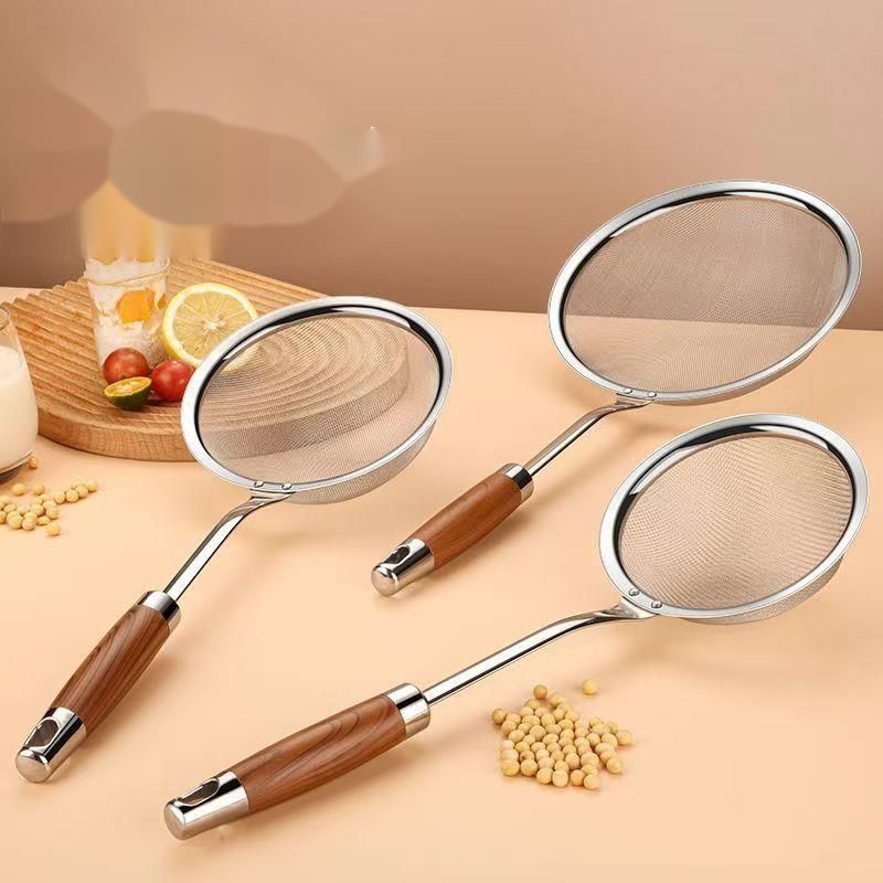 Stainless Steel Strainer Ultra-fine Oil Spoon Soy Milk Filter Mesh Household Food-grade Powder Sieve Tool_voghion.com