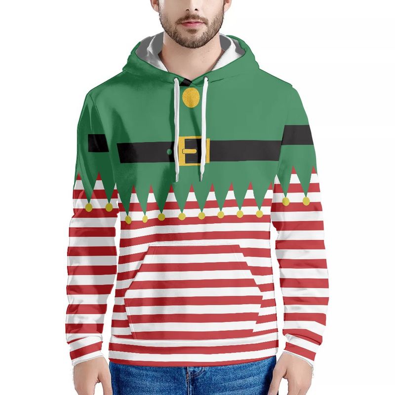 Vêtements pour hommes sweat-shirt pour hommes cadeau créatif imprimé de Noël cloche cerf_voghion.com