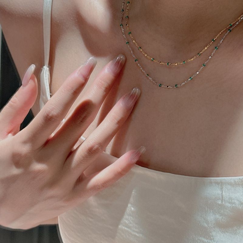 Collana in argento sterling S925, retrò, leggera, di lusso, con catena a clavicola smaltata, semplice e alla moda, in stile francese._voghion.com
