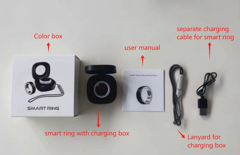 Rings Smart Ring Keramiek Hartslag Bloedzuurstofdetectie Stappenteller Trainingsmodus Slaapgezondheidsdetectie Met oplaadcase_voghion.com