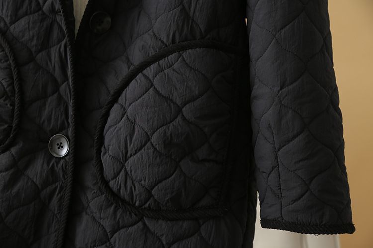 Women's Clothing Large size women's clothing 200 pounds fat MM autumn and winter fashion slim hooded bag strip round mouth pocket long cotton coat_voghion.com
