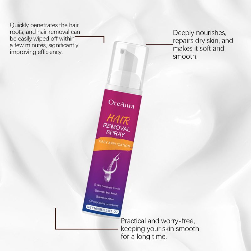 OCEAURA Hair Removal Mousse Spray Gentle Care Skin Delicate Smooth Refreshing Non-Sticky Suitable For Whole Body_voghion.com
