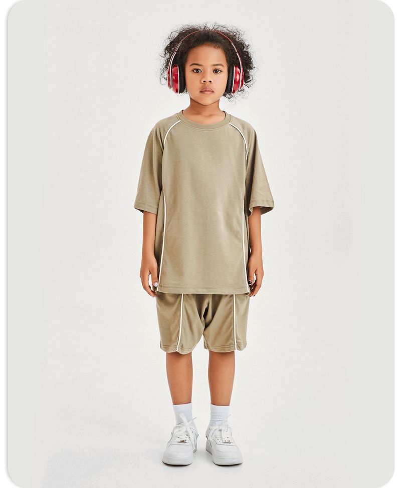 Traje de dos piezas para niños, manga raglán, alta calidad, diseño de hueso, 200 g_voghion.com