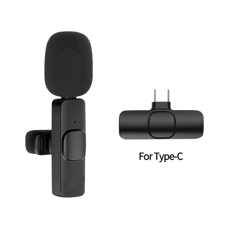 Bluetooth-Compatible Wireless Lavalier Microphone Portable Audio Video Recording Mic For IPhone Android Live Game Mobile_voghion.com