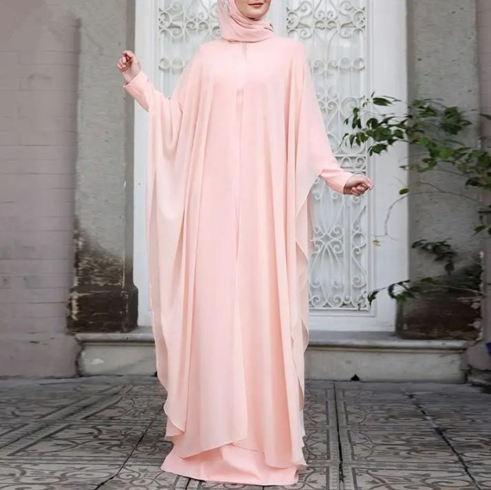 Abbigliamento da donna Primavera e autunno Nuovo stile musulmano Arte Tempo libero Abito largo e largo con scollo rotondo_voghion.com