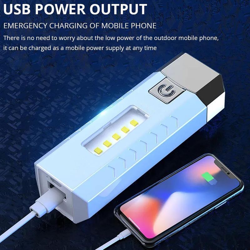 1PC Taschenlampe Starkes Licht Wiederaufladbare Outdoor Langstrecken Auto Clip Kleine Mini Tragbare Haushalt Langlebig Led Licht Aufladen HMM_voghion.com