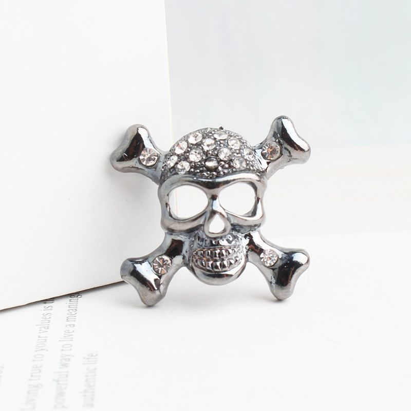 Funny Skull Alloy Inlay Alloy Men'S Brooches_voghion.com