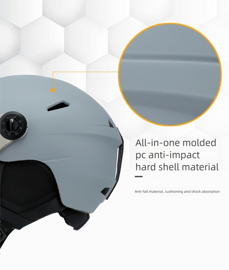 New Integrated With Ski Goggles Warm Snow Adult Outdoor Sports Safety Helmet_voghion.com