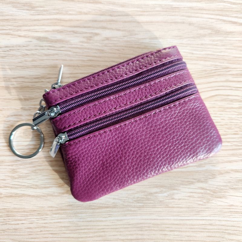 Beliebte Leder-Geldbörse für Damen, Haushalts-Reißverschluss, Schlüsseltasche, multifunktionale Kartentasche, Münzgeldbörse_voghion.com