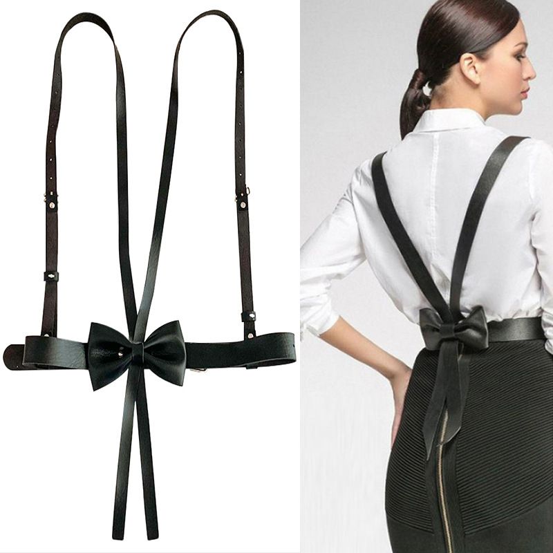 Cintura con cinturino decorato con fiocco unico per donna in stile punk con cintura in vita per abiti e camicie_voghion.com