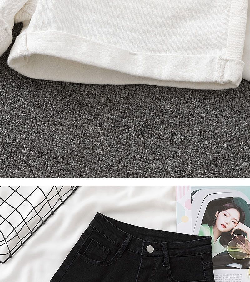 Vêtements pour femmes, couleur claire, all-match, taille haute, short en jean délavé pour femmes, jambe large, pantalon chaud coupe A, tendance, été_voghion.com