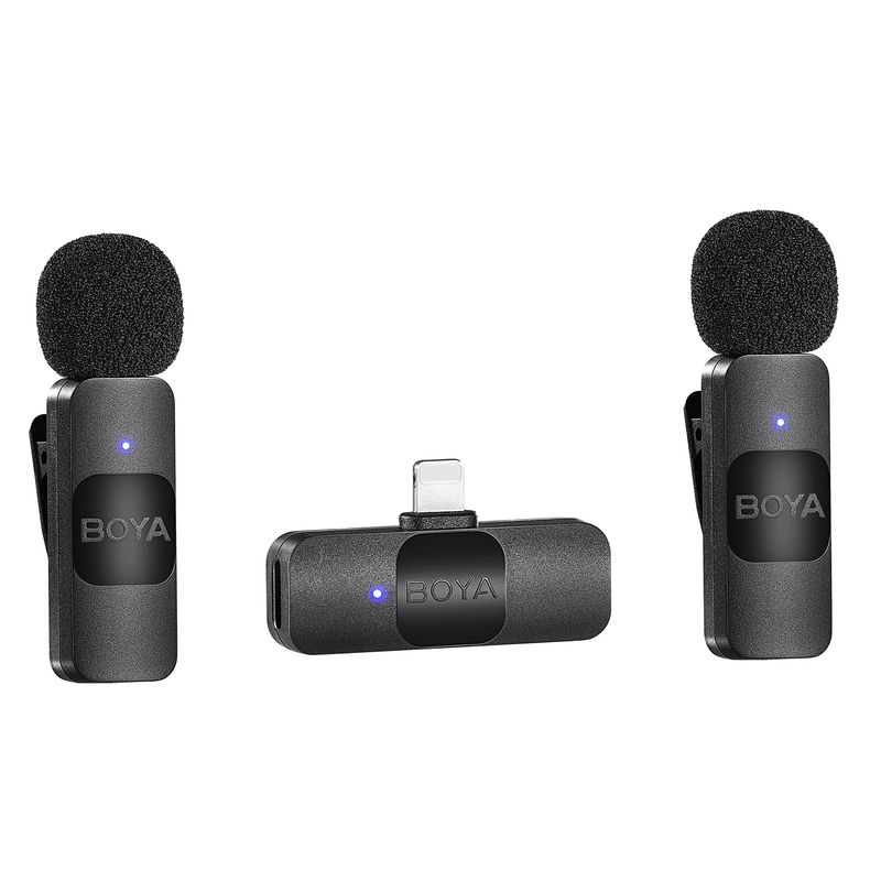 BOYA BY-V Professional Wireless Lavalier Mini Microphone for iPhone iPad Android Live Broadcast Gaming Recording_voghion.com