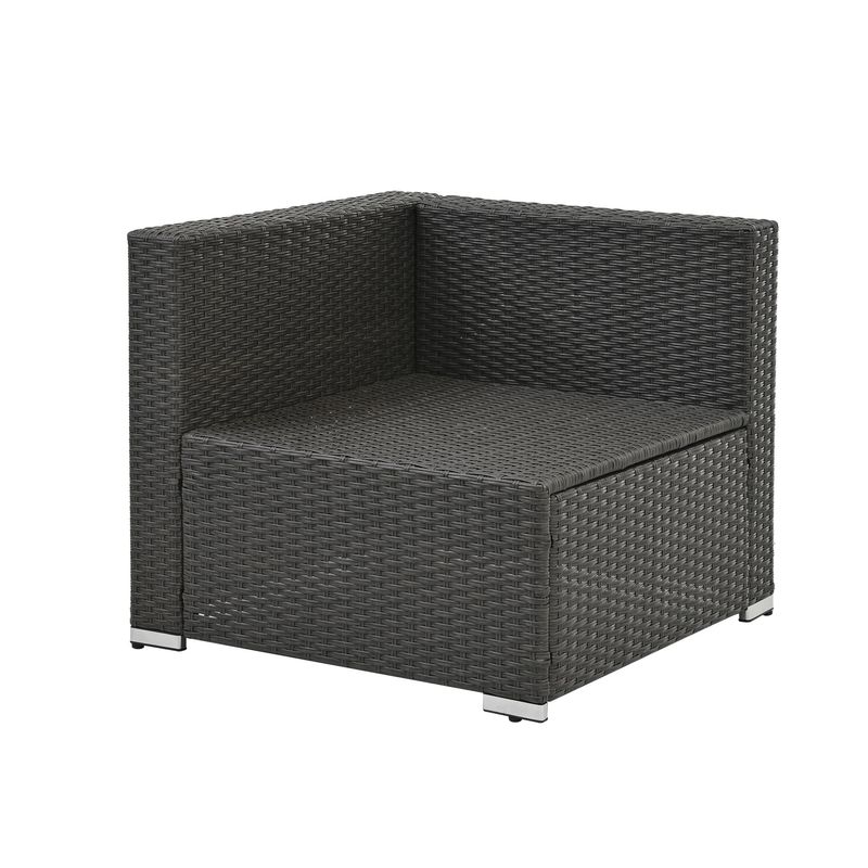 Patio Furniture PE Wicker & Tempered Glass Table_voghion.com
