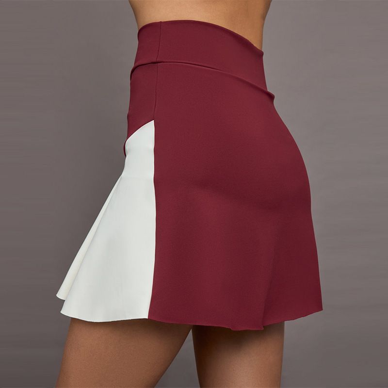 Ženska odjeća Ovratnik Sportski prsluk Šivanje Kontrastna boja Odjeća za jogu Ženska Anti Exposure Dance Fitness Wave tenis suknja_voghion.com