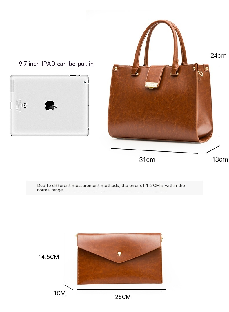 2024 Sommer Neue Retro Eine Schulter Casual Handheld Umhängetasche Frauen Drei Stück Set Mutter Tasche Beliebte Mode Tasche_voghion.com