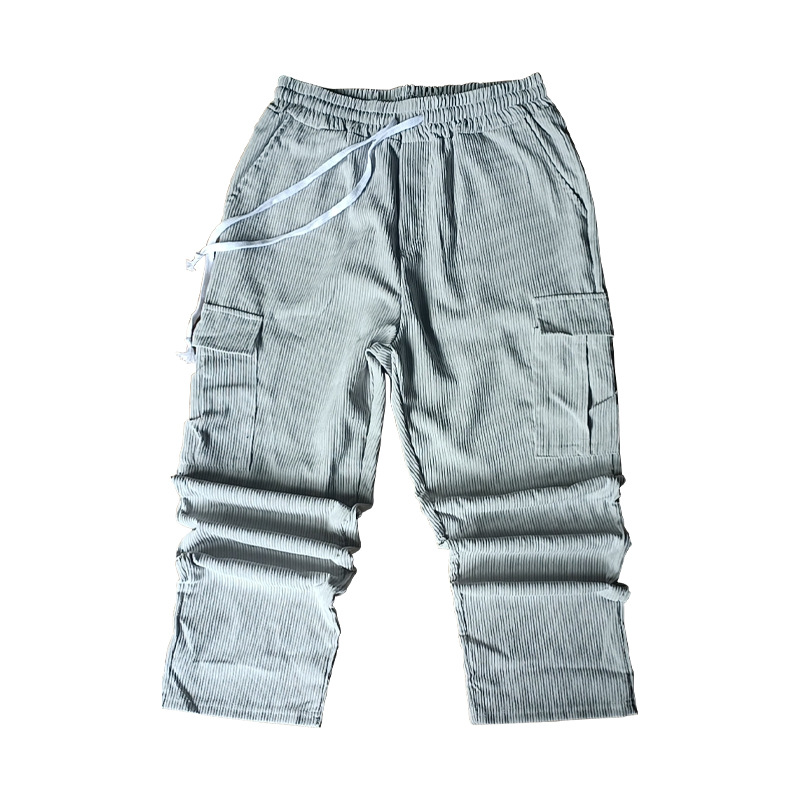 2022 Herbst Winter Einfarbig Dünne Cord Multi-Pocket Gerade Kehr Herren Casual Lose Lange Hosen_voghion.com