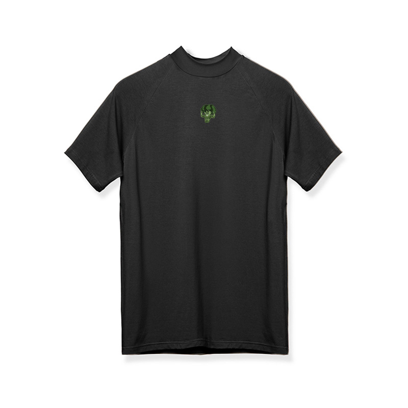 Vegetarian Broccoli Muscle Warrior Fitness Elastic Tight Short Sleeve Small High Neck Basecoat Men's Trendy T-shirt_voghion.com