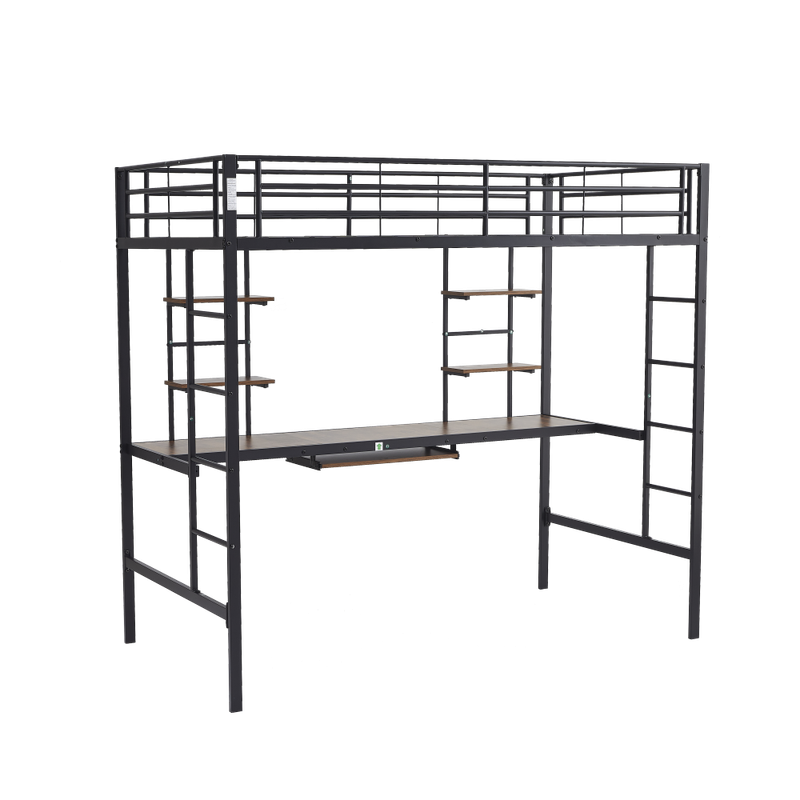 Metallisches Bett 190×90cm: Intelligente Lösung für Studentenwohnheime/Kleinstwohnungen, sicher, multifunktionell, raumeffizient, modern_voghion.com