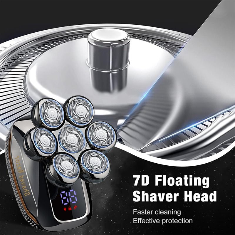 7D 5 In 1 Mens For Wet & Dry Waterproof Bald Head Shaver Electric Shavers Men_voghion.com