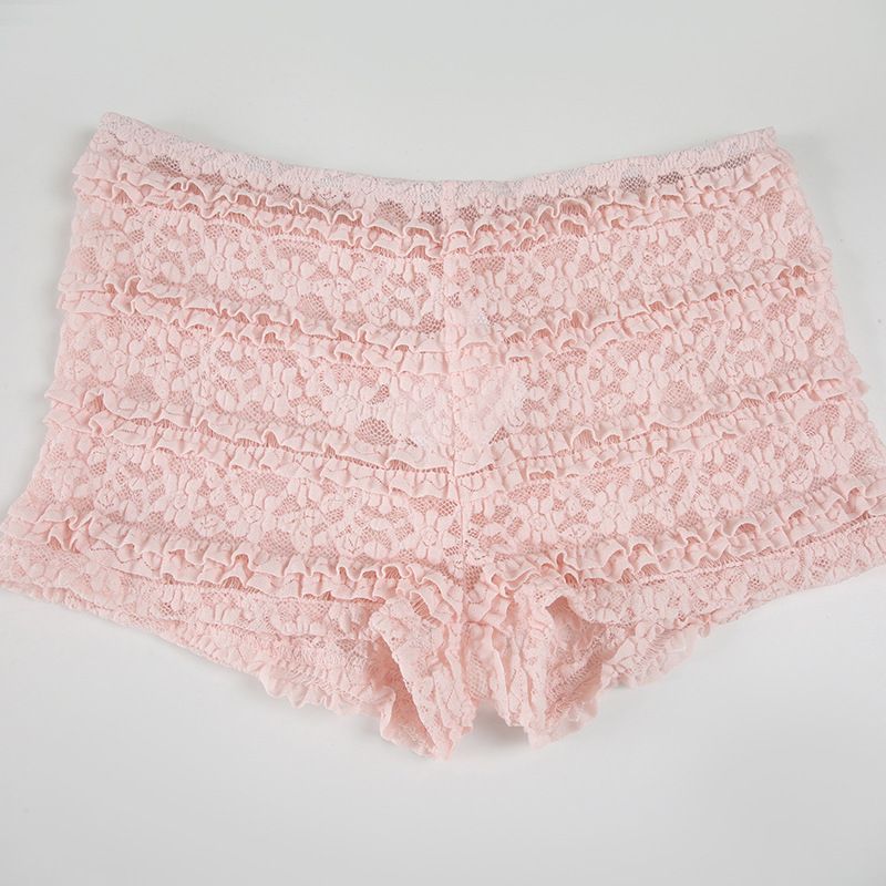 2025s Amerikanischen Stil Casual Grundlegende Druck Farbe Block Gerade Gefesselt Ultra Shorts Mädchen Homewear Sommer Neue Hot Pants_voghion.com