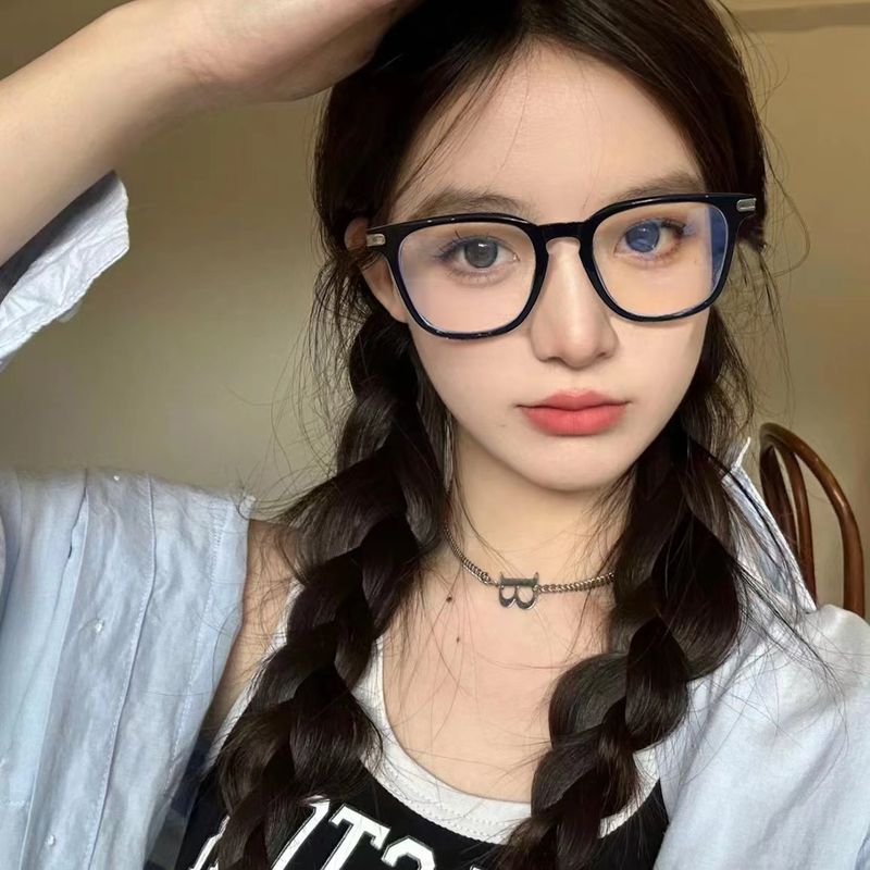 2023 New Anti Blue Lage Squae Men's and Women's Flat Light Compute Phone Eye Potection Glasses Fame Intenet_voghion.com