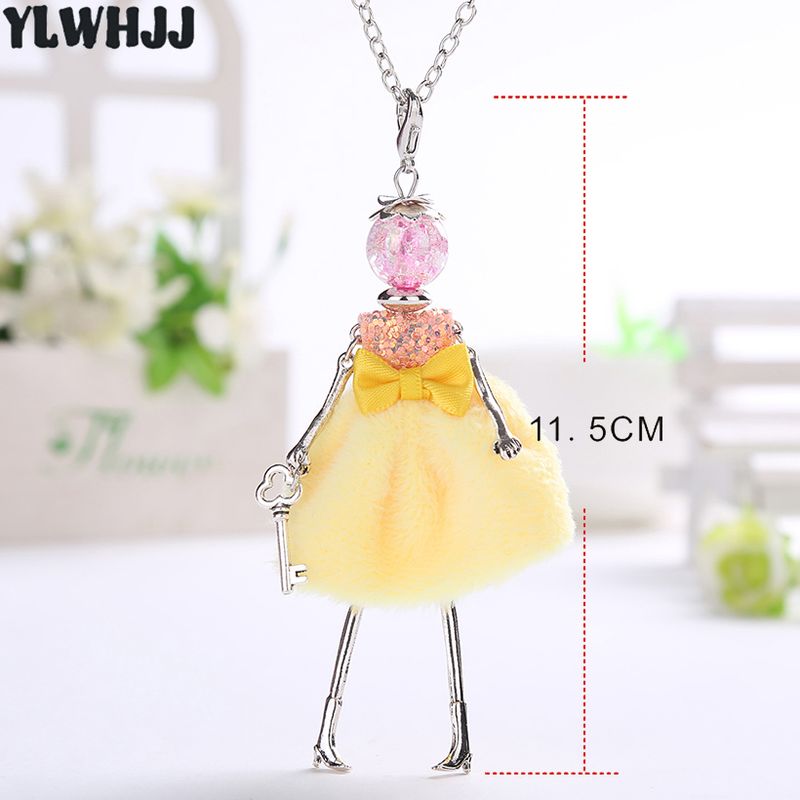 Pronta consegna YLWHJJ nuove collane lunghe nere carine per bambole da donna e pendenti per abiti caldi per bambine, maxi collana di marca, dichiarazione di moda_voghion.com