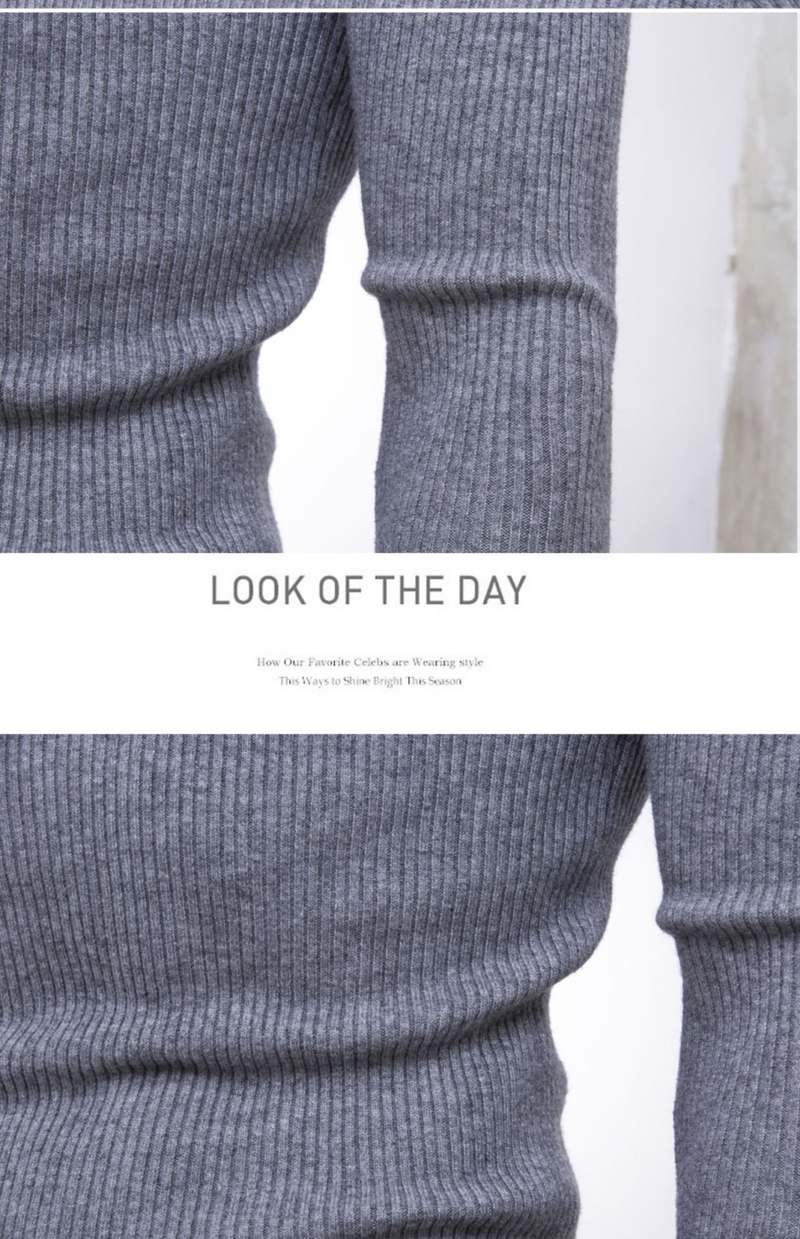 Pulls à col roulé pour hommes, pulls slim, chemises à bascule simples à la mode, automne et hiver_voghion.com