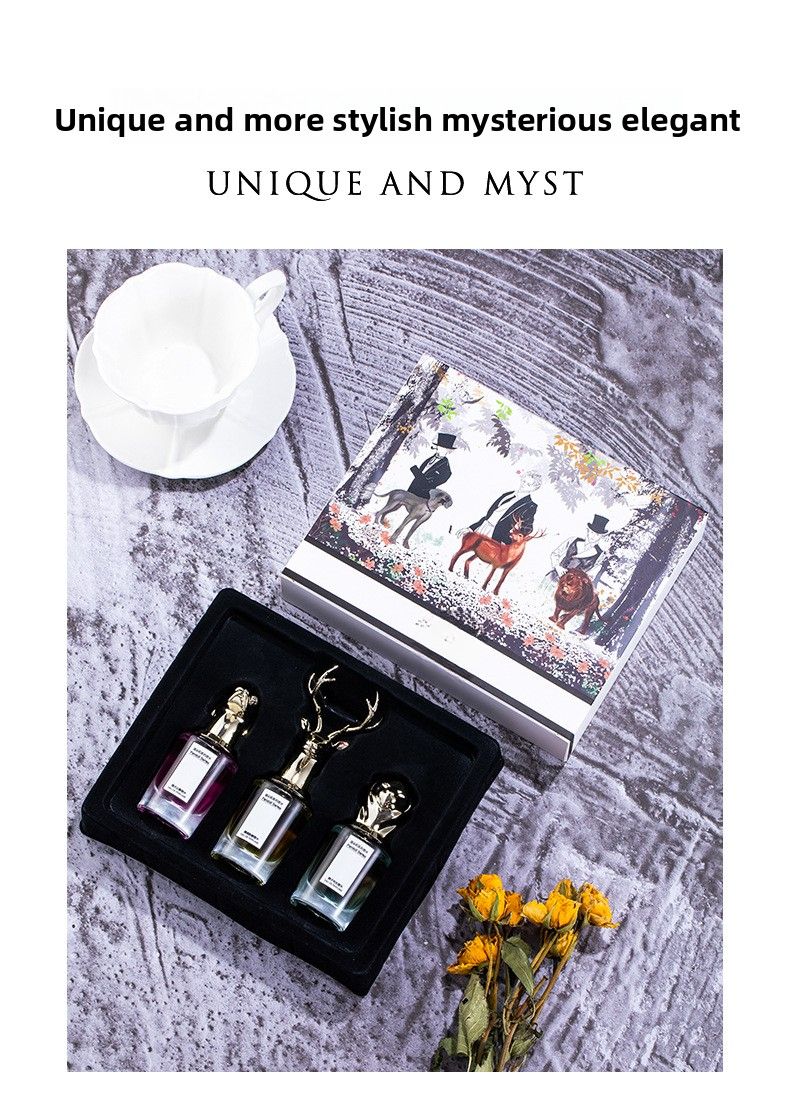 Die Geschichte von Blumen Cross Border Beast Head Fox Elk Tier Parfüm Geschenkbox Set für Männer und Frauen Beliebte Online-Live-Übertragung_voghion.com