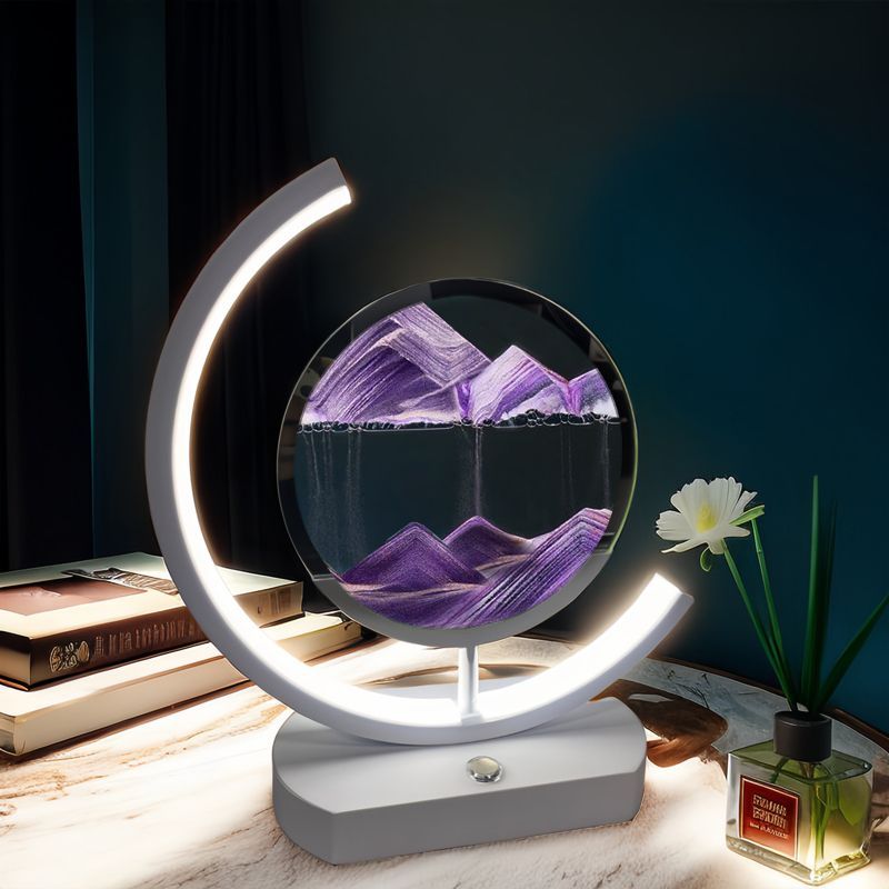 Geschenk: Leichter Luxus, einfaches Ornament aus fließendem Sand, Schreibtischlampe fürs Schlafzimmer, Nachttischdekoration fürs Wohnzimmer, Geburtstag_voghion.com
