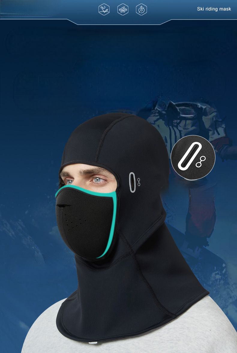 Copricapo da sci caldo per autunno inverno per uomo e donna, da ciclismo all'aperto, foderato in pile, spesso, antivento e antifreddo._voghion.com