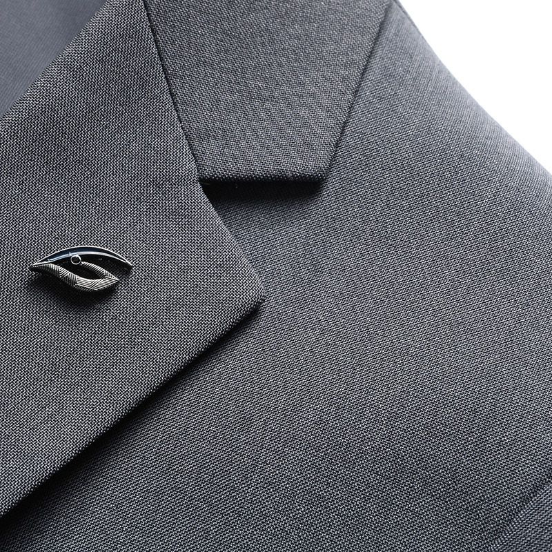 Gri Ceket Erkek Resmi Parça Üst Takım Tek Batı Günlük Giyim Ütülemeden 2025 Bahar Yeni Stil_voghion.com