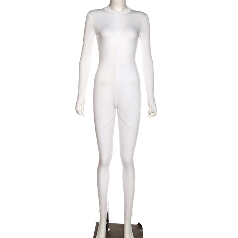 2024 Spring Women's New High Waist Zipper Slim Fit Sports Jumpsuit_voghion.com