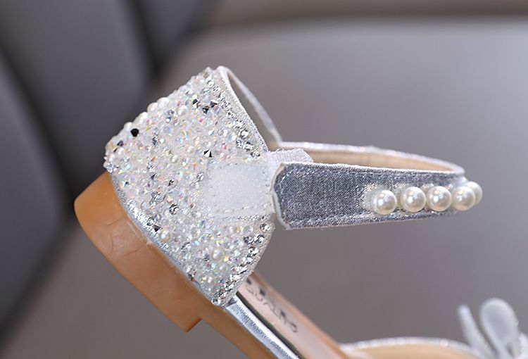 Mädchen Schleife Prinzessin Mädchen Ein-Schuh Lederschuhe Halb Sandalen_voghion.com