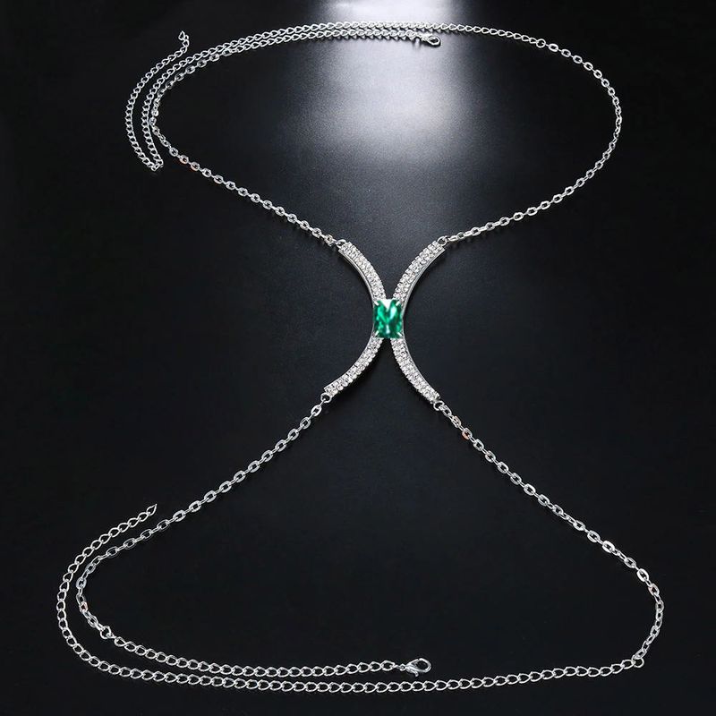 Nuovo supporto per il torace con strass e gemme quadrate, sexy, semplice, alla moda, catena per il corpo, gioielli squisiti, catena_voghion.com