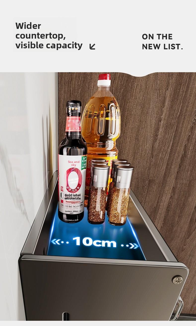 Home Kitchen Spice Rack Multi-Functional No-Drill Wall-Mounted Seasoning Storage Box_voghion.com