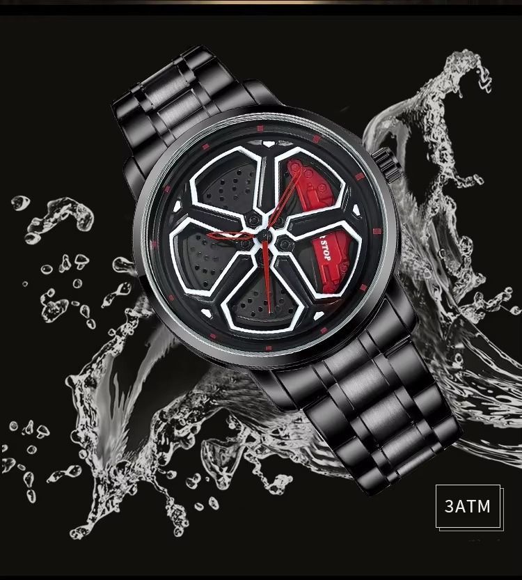Fashionable And Cool Men's Watch Wheel Rotating Male Student Hollow Quartz Watch Box_voghion.com