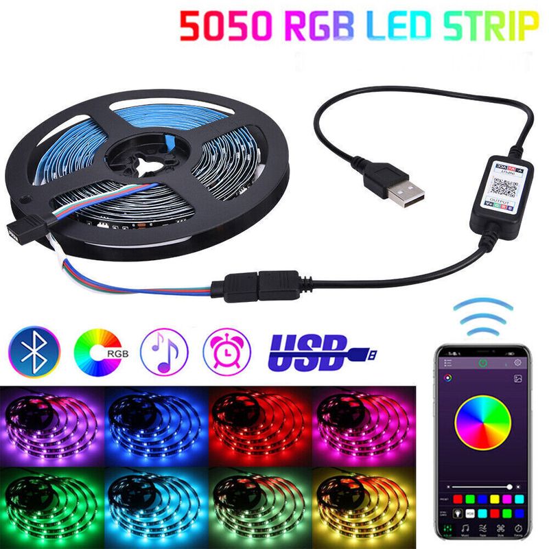 Bluetooth APP RGB LED Streifen Licht Wasserdicht Band Band TV Beleuchtung Selbstklebend_voghion.com