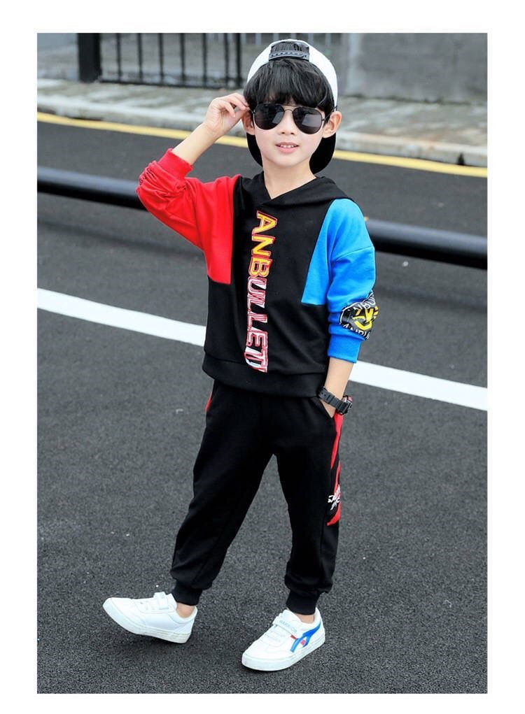 Vêtements pour enfants garçons, nouvelle édition coréenne d'automne 2023, beau pull ample et décontracté pour garçons, deux pièces_voghion.com