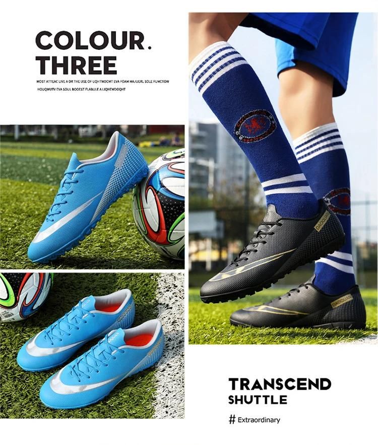 Volledige maat 32-47 zaalvoetbalschoenen voor heren PU leren voetbalschoenen_voghion.com