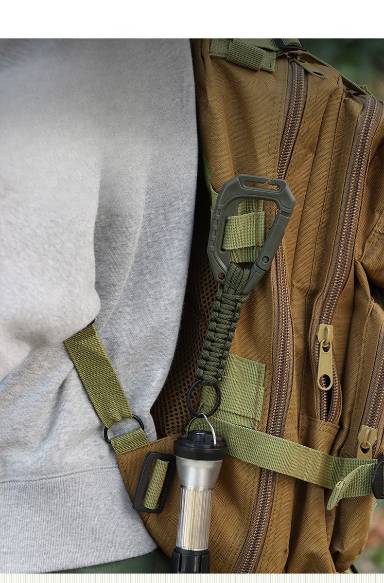 Outdoor Climbing Key Chain Umbrella Rope Braided Multi-Functional D-Shaped Plastic Hook Anti-Lost Water Bottle Hanging_voghion.com