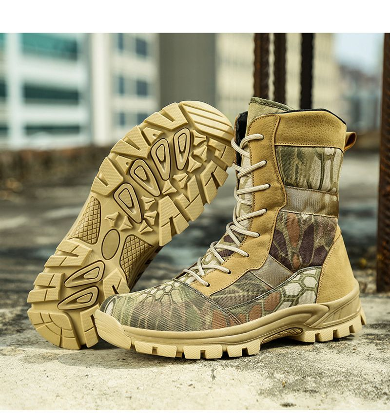 Nouvelles bottes de Combat d'extérieur montantes de couleur unie, bottes de base légères, confortables et résistantes à l'usure_voghion.com