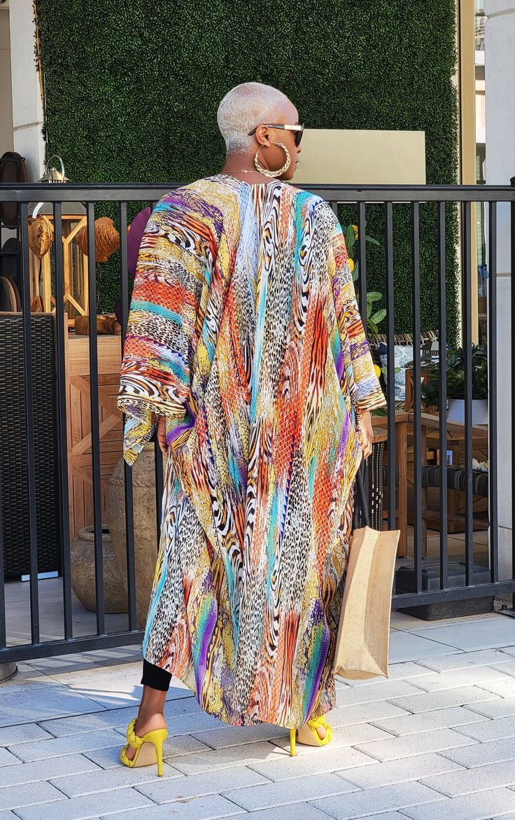 Damenbekleidung Neue Damen Chiffon Strickjacke Urlaub Langer Mantel Cape Spot_voghion.com