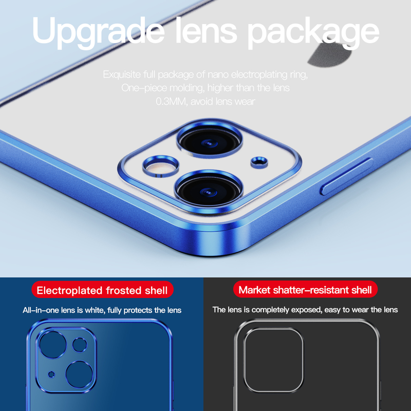 Luxury Square Frame Plating Silicone Transparent Case on For Huawei Mate 40 30 20 Pro Plus Coque Clear Soft Back Cover_voghion.com