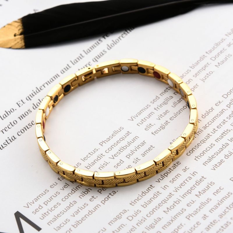 Damenschmuck Beliebtes Titanstahl-Energiemagnet-Damenarmband Edelstahlarmband_voghion.com