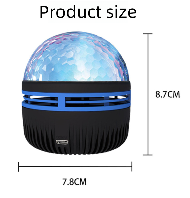 Aurora Night Crystal Starry Sky Decorativo Plug-in Auto-móvel Bola Mágica Atmosfera Controle Remoto Ondas de Água_voghion.com