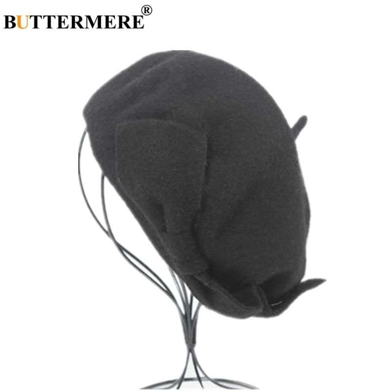 Forró akciós BUTTERMERE gyapjú francia női zöld elegáns festőkalapok női masnis masnis női barett őszi-téli művész sapka_voghion.com