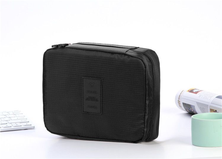 Trousse de toilette de voyage de grande capacité version coréenne de deuxième génération, trousse de maquillage, sac de rangement portable, sac carré multifonctionnel_voghion.com